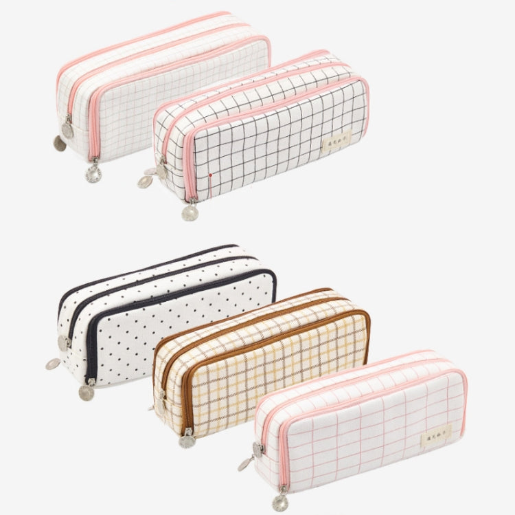 Double-Open Multi-Layer Canvas Pencil Case & Cosmetic Bag