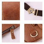 6467 Men Multifunctional Leather Waist Bag Outdoor Sports Diagonal Chest Bag, 6467