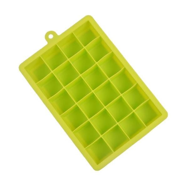 24 Grids Silicone Ice Cube Tray Molds Square Shape Ice Cube Maker Fruit Popsicle Ice Cream Mold, 24-Grid(Grass green), 24-Grid(Rose red) 24-Grid(Grass green) Grass green