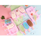 Cute Cartoon Silicone Ice Cream Popsicle Mold with Lid & Stick, Love