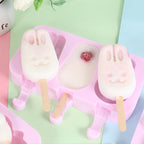 Cute Cartoon Silicone Ice Cream Popsicle Mold with Lid & Stick, Love