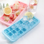 Creative 24 Grid Silicone Ice Tray Home Large Ice Cube Mold Ice Box with Lid, Light Pink, Sky Blue, Mint Green