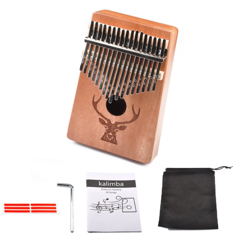 17-Tone Beginner Finger Piano Deer Head Kalimba Thumb Piano – Durable Build, Easy to Use Wooden Kit