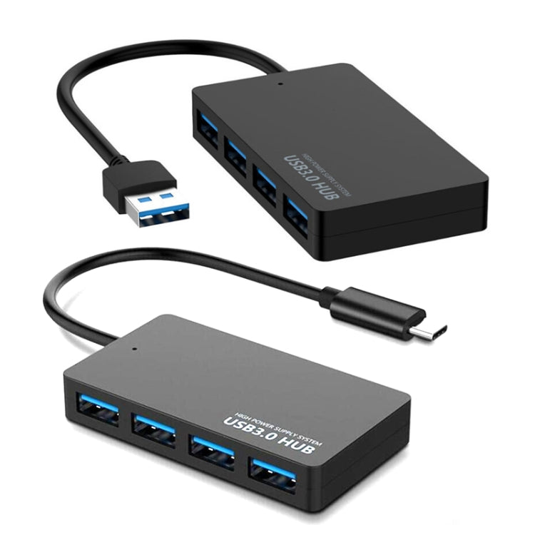 KYTC47 4 Ports USB Adapter Cable High Speed ??USB Docking Station Multi-Interface HUB Converter, Black USB 3.0, Black Type-C – Durable Build, Easy to Use