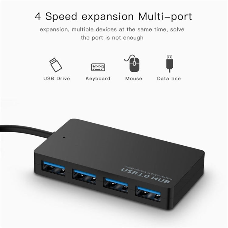 KYTC47 4 Ports USB Adapter Cable High Speed ??USB Docking Station Multi-Interface HUB Converter, Black USB 3.0, Black Type-C – Durable Build, Easy to Use