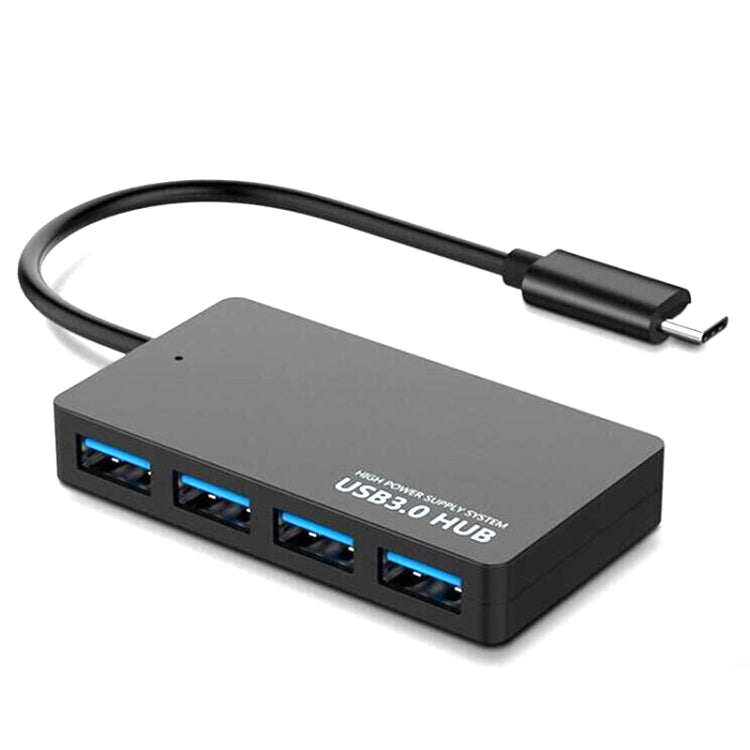 KYTC47 4 Ports USB Adapter Cable High Speed ??USB Docking Station Multi-Interface HUB Converter, Black USB 3.0, Black Type-C – Durable Build, Easy to Use Black Type-C