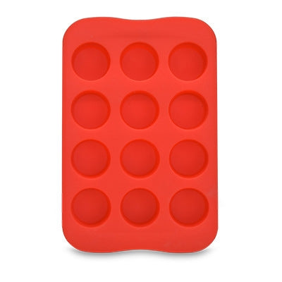 Silicone Chocolate Mold Tray Creative Geometry Shaped Ice Cube Cake decoration Mold, Round, Square, Heart, Star Round Red