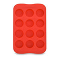 Silicone Chocolate Mold Tray Creative Geometry Shaped Ice Cube Cake decoration Mold, Round, Square, Heart, Star Round Red