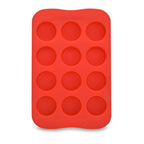 Silicone Chocolate Mold Tray Creative Geometry Shaped Ice Cube Cake decoration Mold, Round, Square, Heart, Star Round Red