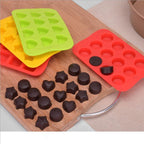 Silicone Chocolate Mold Tray Creative Geometry Shaped Ice Cube Cake decoration Mold, Round, Square, Heart, Star
