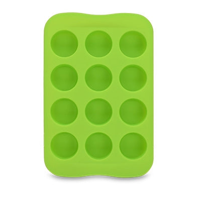 Silicone Chocolate Mold Tray Creative Geometry Shaped Ice Cube Cake decoration Mold, Round, Square, Heart, Star – Durable Build, Easy to Use Round Green