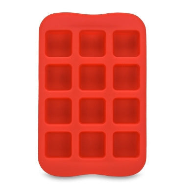 Silicone Chocolate Mold Tray Creative Geometry Shaped Ice Cube Cake decoration Mold, Round, Square, Heart, Star – Durable Build, Easy to Use Square Red
