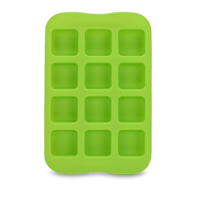 Silicone Chocolate Mold Tray Creative Geometry Shaped Ice Cube Cake decoration Mold, Round, Square, Heart, Star – Durable Build, Easy to Use Square Green