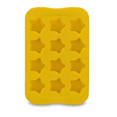 Silicone Chocolate Mold Tray Creative Geometry Shaped Ice Cube Cake decoration Mold, Round, Square, Heart, Star – Durable Build, Easy to Use Star Yellow