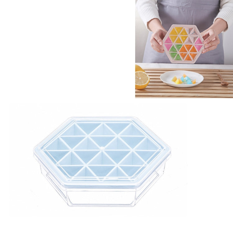 Home Creative DIY Ice Grid Mould Hexagonal Homemade Ice Mold With Tray Ice Cube Ice Cream Ice Box, Blue, Green, Pink, Purple Blue