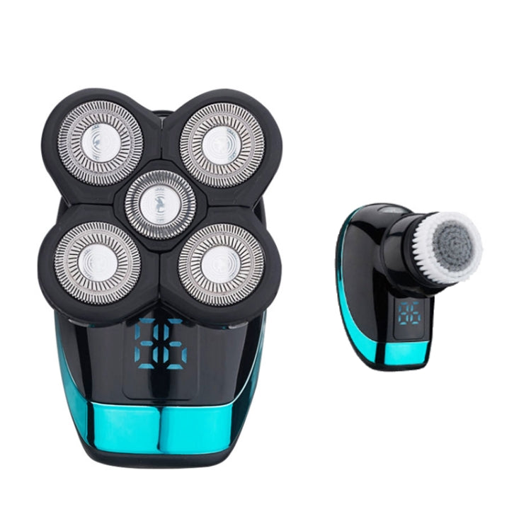 Electric Shaver Rechargeable Razor Intelligent Digital Display Bald Hair Clipper,Style:, Blue, With Nasal Hair Apparatus, Nasal Hair Apparatus&Washing Face Brush, Blue + Full Set – Waterproof Nasal Hair Apparatus&Washing Face Brush