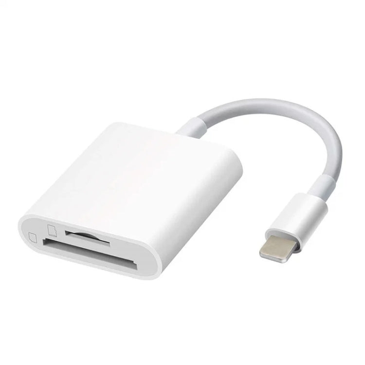 8 Pin to SD / TF Card Reader 2 in 1 Adapter For iPhone / iPad, Cable Length: 9.7cm, SD + TF Slots – Durable Build, Easy to Use SD + TF Slots