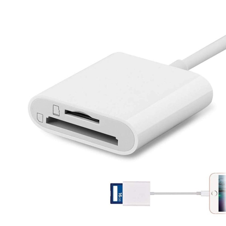 8 Pin to SD / TF Card Reader 2 in 1 Adapter For iPhone / iPad, Cable Length: 9.7cm, SD + TF Slots – Durable Build, Easy to Use