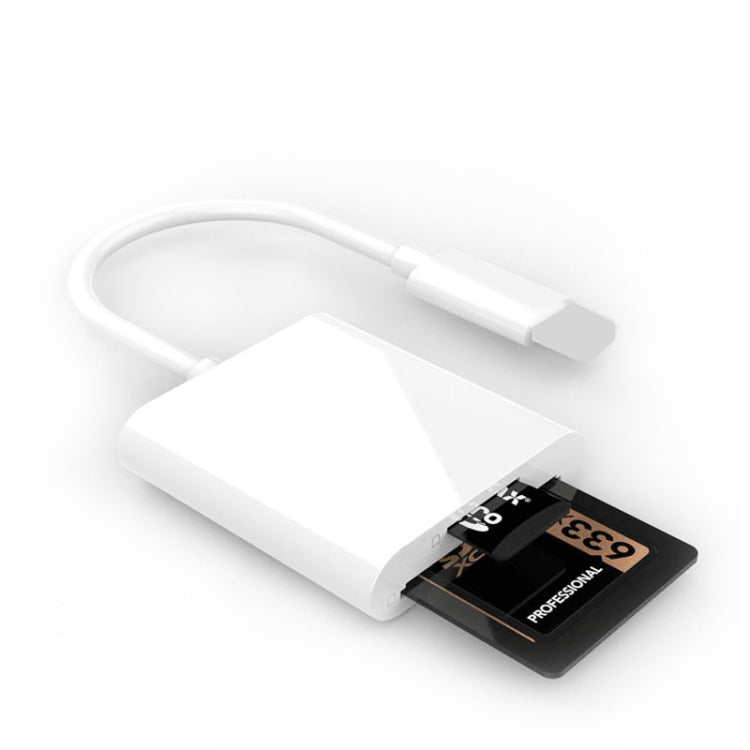 8 Pin to SD / TF Card Reader 2 in 1 Adapter For iPhone / iPad, Cable Length: 9.7cm, SD + TF Slots – Durable Build, Easy to Use