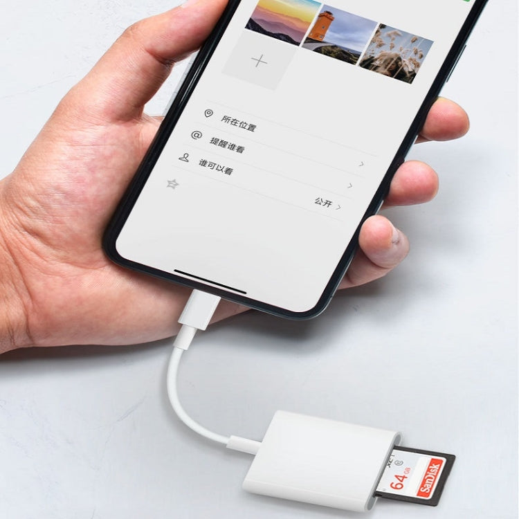 8 Pin to SD / TF Card Reader 2 in 1 Adapter For iPhone / iPad, Cable Length: 9.7cm, SD + TF Slots – Durable Build, Easy to Use