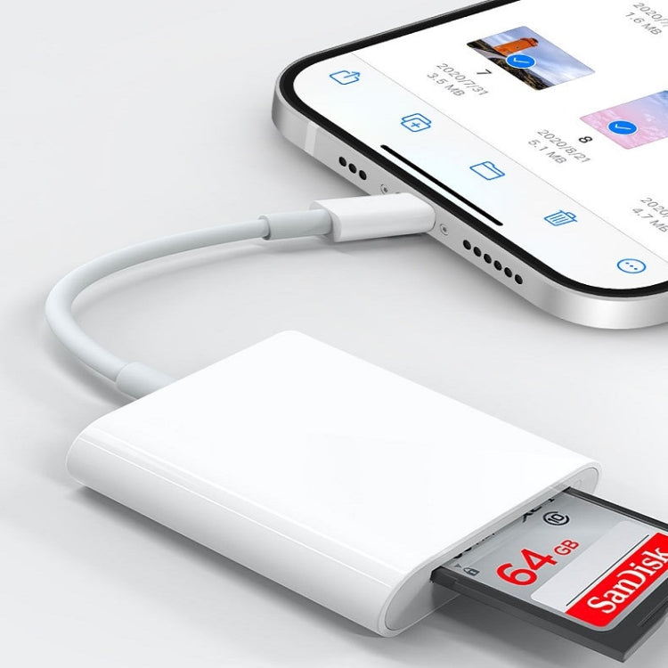 8 Pin to SD / TF Card Reader 2 in 1 Adapter For iPhone / iPad, Cable Length: 9.7cm, SD + TF Slots – Durable Build, Easy to Use