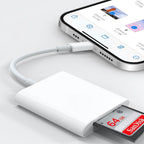 8 Pin to SD / TF Card Reader 2 in 1 Adapter For iPhone / iPad, Cable Length: 9.7cm, SD + TF Slots – Durable Build, Easy to Use