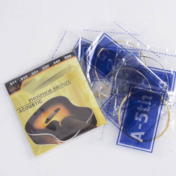 1 Set Folk Guitar Brass Strings Acoustic Guitar Set Strings 1-6, Red Packing 012, Yellow Packing 011 – Durable Build, Easy to Use Yellow Packing 011