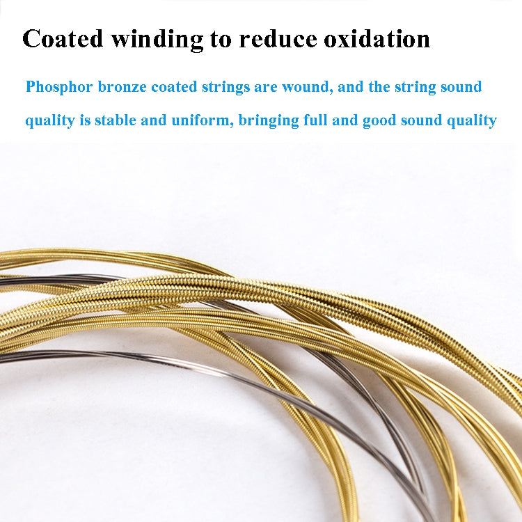 1 Set Folk Guitar Brass Strings Acoustic Guitar Set Strings 1-6, Red Packing 012, Yellow Packing 011 – Durable Build, Easy to Use