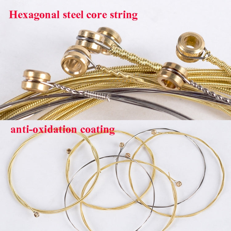 1 Set Folk Guitar Brass Strings Acoustic Guitar Set Strings 1-6, Red Packing 012, Yellow Packing 011 – Durable Build, Easy to Use