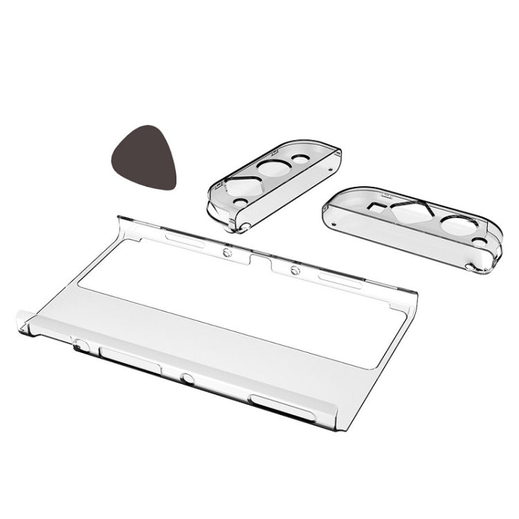 DOBE TNS-1133B Host Protection Kit + Left And Right Handle Crystal Anti-Fall Protection Cover For Switch OLED, TNS-1133B(Transparent Color)