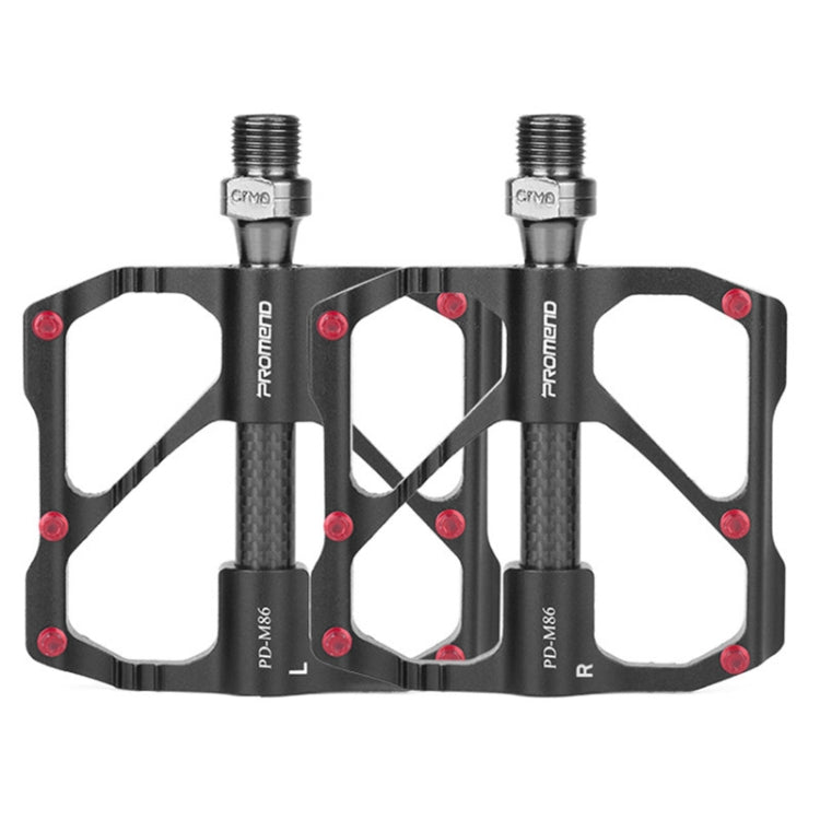 1 Pair PROMEND Bicycle Road Bike Mountain Bike 3 Palin Carbon Fiber Bearing Pedal, PD-M86C, PD-R87C PD-M86C Black