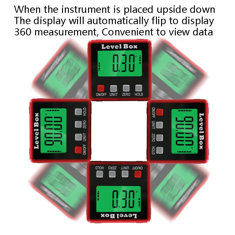 Precision Digital Inclinometer Electron Goniometers 4x90 Degree Magnetic Base Digital Protractor Angle Finder Bevel Box