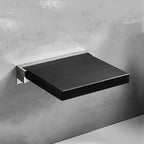 TX-116N-UP Bathroom Shower Seat Elderly Household Wall-Mounted Toilet Folding Stool, Black, White Black