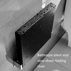 TX-116N-UP Bathroom Shower Seat Elderly Household Wall-Mounted Toilet Folding Stool, Black, White