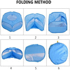 Folded Small Pet Fence Outdoor Workout Game Crawling Small Animal Tent, Specification：, With Cover and Side Cloth (Black), With Cover and Side Cloth (Blue), With Side Cloth (Black), With Side Cloth (Blue)