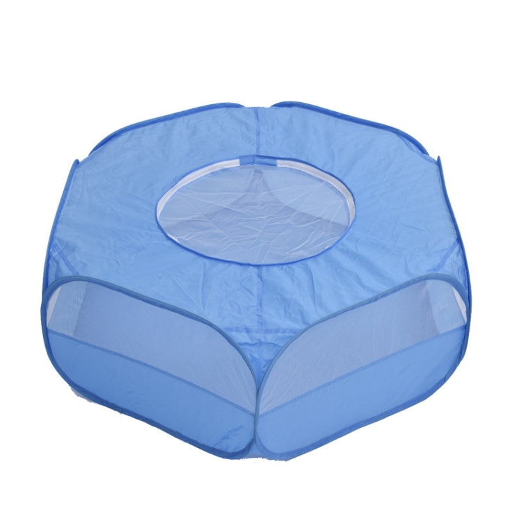 Folded Small Pet Fence Outdoor Workout Game Crawling Small Animal Tent, Specification：, With Cover and Side Cloth (Black), With Cover and Side Cloth (Blue), With Side Cloth (Black), With Side Cloth (Blue) – Wear-resistant With Cover and Side Cloth (Blue)