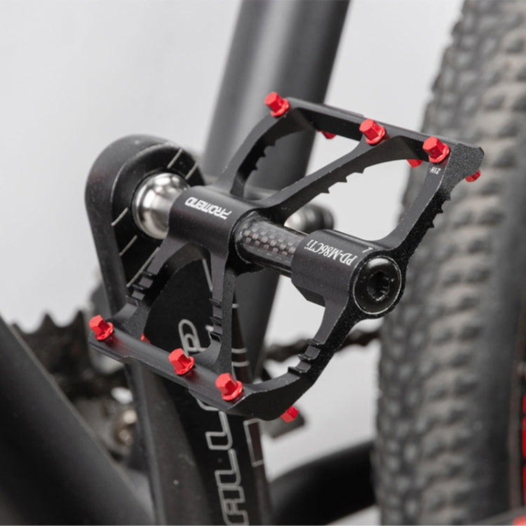 1 Pair PROMEND Titanium Axle Carbon Tube Bicycle Pedal Mountain Bike Road Bike 3 Palin Pedal, PD-M86C-TI