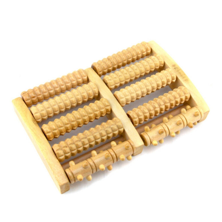 Wooden Roller Massager Small Nails Five-Row Foot Massager Default Title