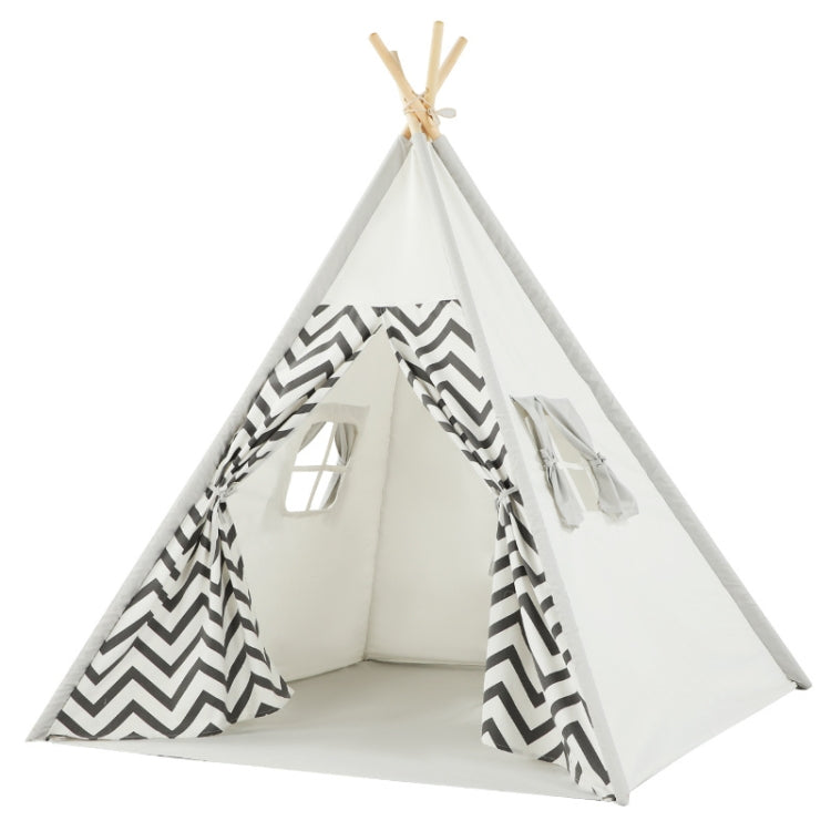 Indian Children Tent Cotton Cloth Indoor Play House Parent-Child Doll House, Pink Stars, Wavy Pattern – Durable Build, Easy to Use Wavy Pattern