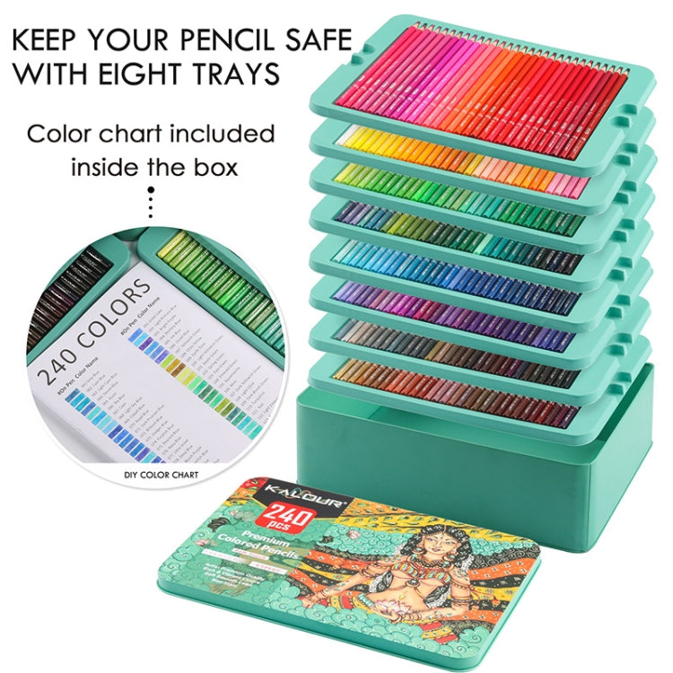 Kalour 240 Colors Color Lead Pencil Set Hand Painted Doodle Color Pencil Painting Pencil, 240 Colors Painting Pencil