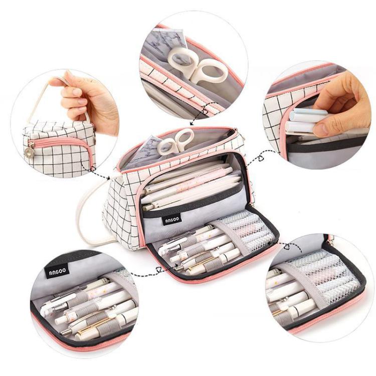 Large Capacity Canvas Pencil Case & Stationery Bag