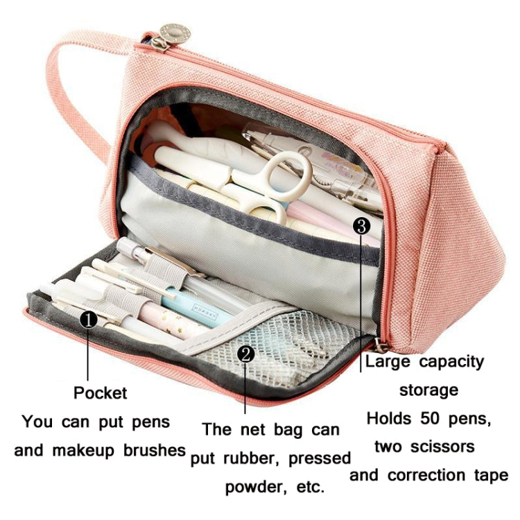 Large Capacity Canvas Pencil Case & Stationery Bag