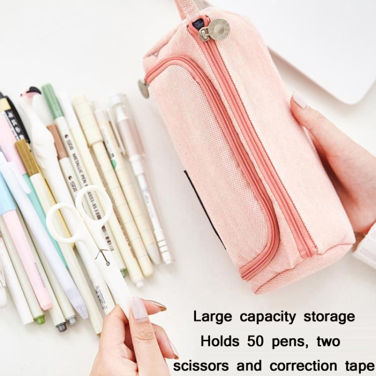 Large Capacity Canvas Pencil Case & Stationery Bag