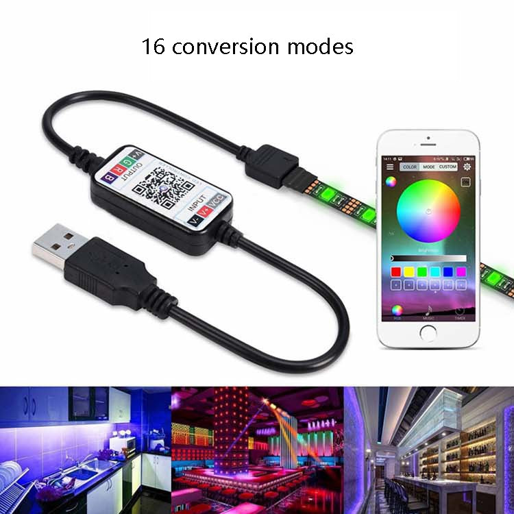 2 PCS JS-082 5V-24V Bluetooth Mobile Phone APP Intelligent Adjustment Light Controller