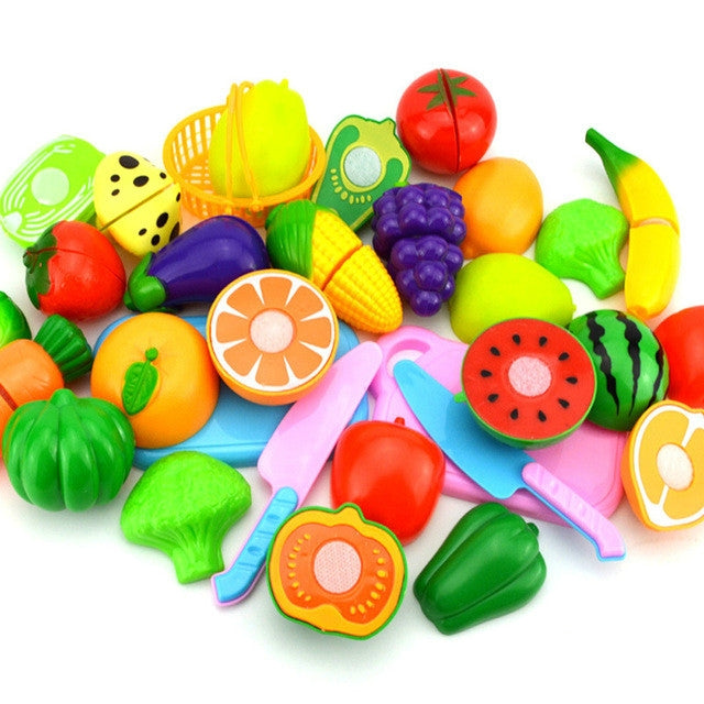 Pretend Play Plastic Food Toy Cutting Fruit Vegetable for Children, Random Color and Style, 23 PCS / Set, 18 PCS / Set, 15 PCS / Set, 12 PCS / Set, 8 PCS / Set – Durable Build, Easy to Use 18 PCS Set