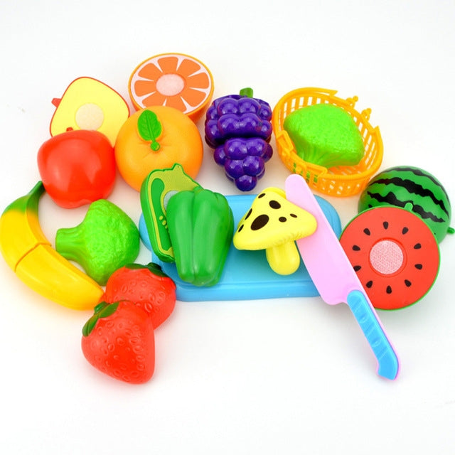 Pretend Play Plastic Food Toy Cutting Fruit Vegetable for Children, Random Color and Style, 23 PCS / Set, 18 PCS / Set, 15 PCS / Set, 12 PCS / Set, 8 PCS / Set – Durable Build, Easy to Use 12 PCS Set