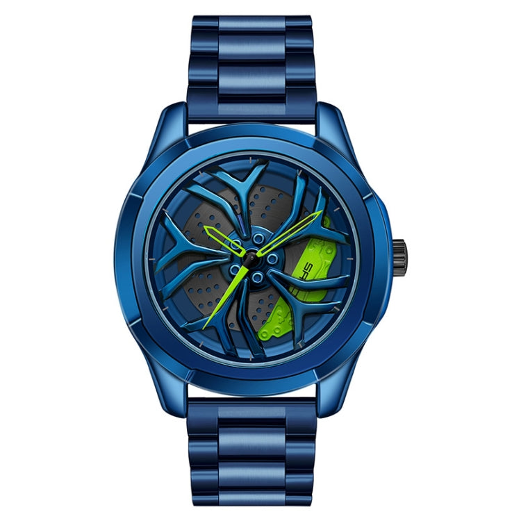 SANDA P1065 Wheel Series Casual Steel Band Quartz Watch For Men, For Men Silver Red, For Men Blue Green, For Men Black Green, For Men Silver Green, For Men Blue Red, For Men Black Red For Men Blue Green Blue Green