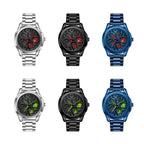 SANDA P1065 Wheel Series Casual Steel Band Quartz Watch For Men, For Men Silver Red, For Men Blue Green, For Men Black Green, For Men Silver Green, For Men Blue Red, For Men Black Red