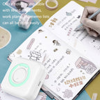 Convenient Pocket Mini Printer Student Wrong Question Thermal Bluetooth Mobile Phone Photo Data Note Printer, Blue, Pink