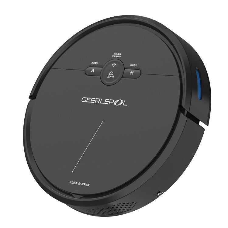 GEERLEPOL Smart Home Automatic Refilling Sweeping Robot, High Configuration Support Mobile Phone APP, White, Black – Ultra-thin Black Black
